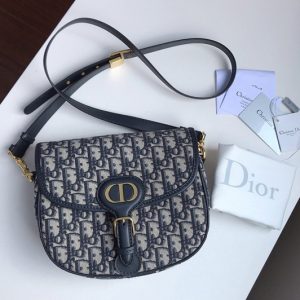 Replica Christian Dior M9319 Medium Dior Bobby Bag in Blue Dior Oblique