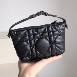 Replica Christian Dior S5553 Small DiorTravel Nomad pouch in Black Macrocannage Calfskin