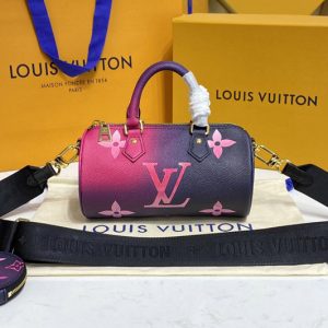 Replica Louis Vuitton M59860 LV Papillon BB handbag in Midnight Fuchsia Monogram canvas