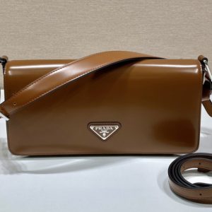 Replica Prada 1BD323 Brushed leather Prada Femme bag in Brown Leather