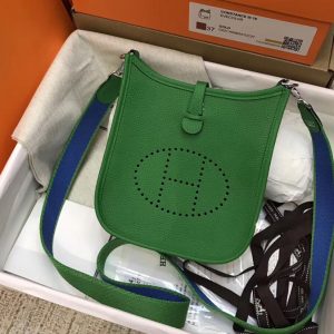 Replica Hermes Evelyne Mini Bag in Green Togo Leather