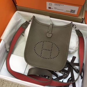 Replica Hermes Evelyne Mini Bag in Grey Togo Leather