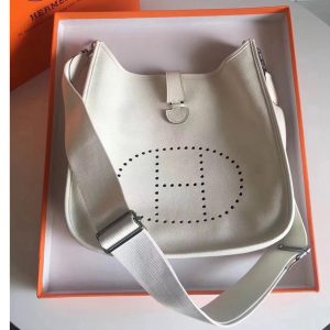 Replica Hermes Evelyne 28 Bag in White Togo Leather