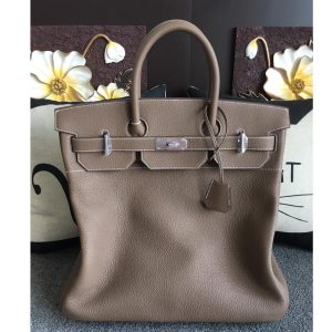 Replica Hermes Sac Birkin HAC 40 Bag in Grey Togo Leather