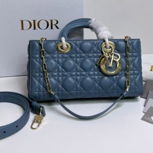 Replica Christian Dior M0540 Lady D-Joy bag in Blue Cannage Lambskin