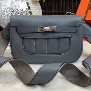 Replica Hermes Berline 20cm Bags Original Iron Grey Swift Leather