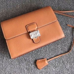 Replica Mens Hermes 24cm Clutch Bag Oiriginal Tan Swift Leather