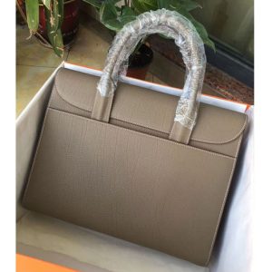 Replica Mens Hermes 38cm Messenger Bags Original Grey Togo Leather