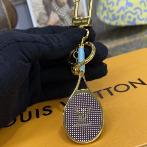 Replica Louis Vuitton M00839 LV Serve keyring in Blue Leather