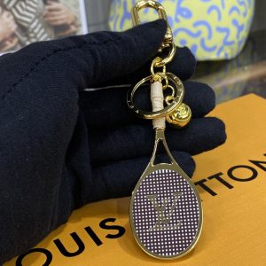 Replica Louis Vuitton M00839 LV Serve keyring in Pink Leather