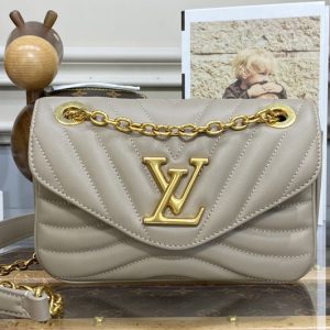 Replica Louis Vuitton M20838 LV New Wave Chain Bag PM Bag in Taupe Leather