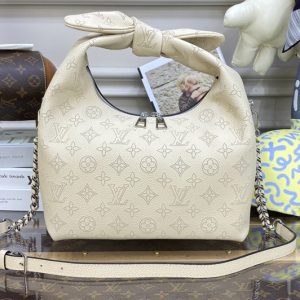 Replica Louis Vuitton M20700 LV Why Knot PM handbag in Cream Beige Mahina calf leather