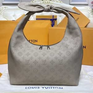 Replica Louis Vuitton M20787 LV Why Knot PM handbag in Khaki Mahina calf leather