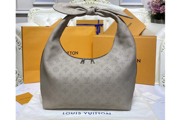 Replica Louis Vuitton M20787 LV Why Knot PM handbag in Khaki Mahina calf leather