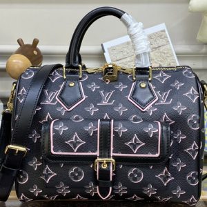 Replica Louis Vuitton M20852 LV Speedy Bandoulière 25 handbag in Black Monogram coated canvas