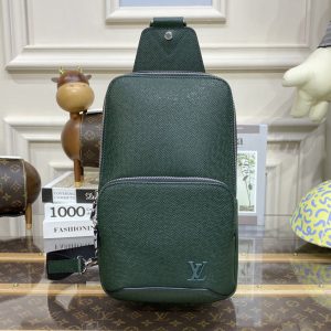 Replica Louis Vuitton M30860 LV Avenue Sling Bag in Green Taiga leather