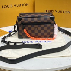 Replica Louis Vuitton M44735 LV Mini Soft Trunk bag in Damier Ebene Canvas