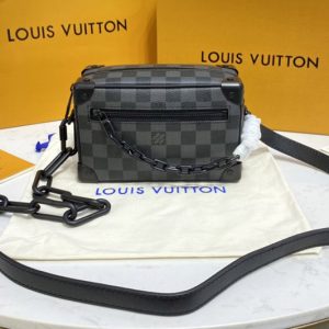 Replica Louis Vuitton M44735 LV Mini Soft Trunk bag in Damier Graphite Canvas