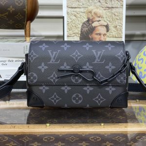 Replica Louis Vuitton M45585 LV Steamer Messenger Bag in Monogram Eclipse coated canvas