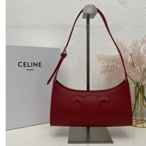 Replica Celine 198153 SHOULDER BAG CUIR TRIOMPHE IN Red SMOOTH CALFSKIN