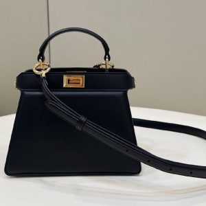 Replica Fendi 8BN335 Peekaboo ISeeU Petite bag in Black padded nappa leather