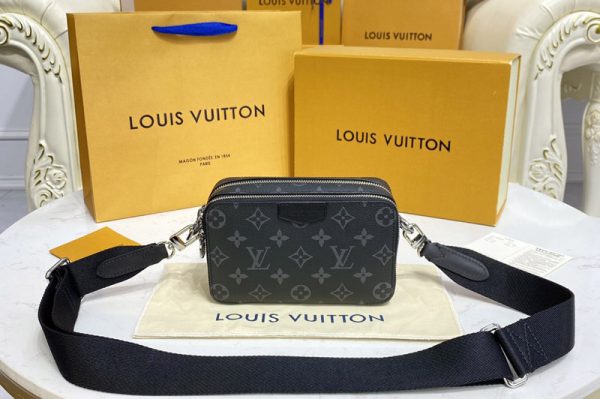 Replica Louis Vuitton M80741 LV Alpha Wearable Wallet in Monogram Eclipse coated canvas