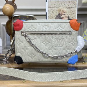 Replica Louis Vuitton M81606 LV Mini Soft Trunk Bag in Chalk Taurillon Monogram embossed cowhide leather