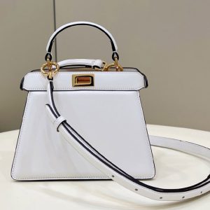 Replica Fendi 8BN335 Peekaboo ISeeU Petite bag in White padded nappa leather