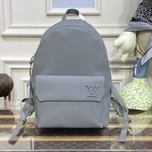 Replica Louis Vuitton M59325 LV Takeoff Backpack in Grey Aerogram cowhide leather