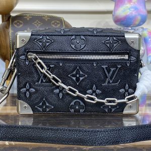 Replica Louis Vuitton M21368 LV Mini Soft Trunk Bag in Black Cowhide leather