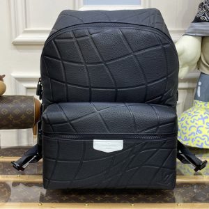 Replica Louis Vuitton M21391 LV Discovery Backpack in Black Taurillon leather