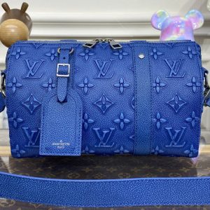 Replica Louis Vuitton M21448 LV City Keepall Bag in Blue Cowhide leather