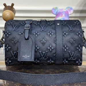 Replica Louis Vuitton M21448 LV City Keepall Bag in Charcoal Cowhide leather