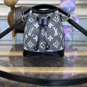 Replica Louis Vuitton M46449 LV Noe Bucket bag in Gray Denim textile jacquard