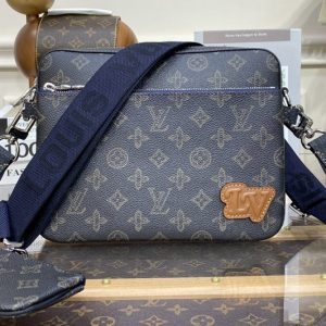 Replica Louis Vuitton M46340 LV Trio Messenger bag in Dark Green Monogram coated canvas