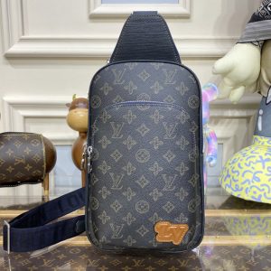 Replica Louis Vuitton M46344 LV Avenue Sling Bag NM in Dark Green Monogram coated canvas