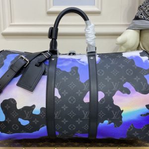 Replica Louis Vuitton M46356 LV Keepall 45 Bag in Sunrise Monogram Eclipse coated canvas