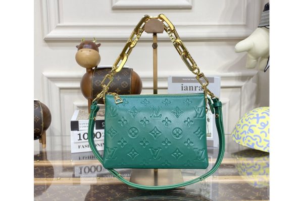 Replica Louis Vuitton M21148 LV Coussin BB handbag in Green Lambskin Leather