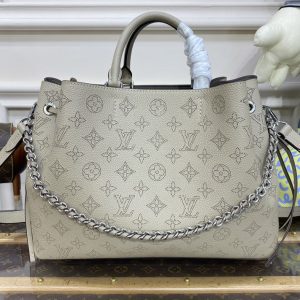 Replica Louis Vuitton M59201 LV Bella Tote Bag in Gray Mahina calf leather