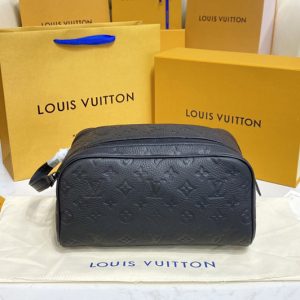 Replica Louis Vuitton M59478 LV Dopp Kit bag in Black Taurillon Monogram leather