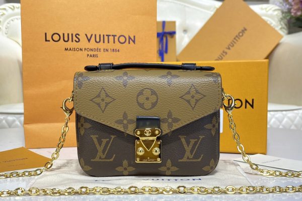 Replica Louis Vuitton M81267 LV Micro Metis in Monogram Reverse coated