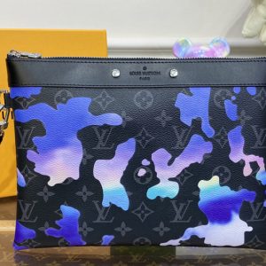 Replica Louis Vuitton M81848 LV To-Go pouch in Sunrise Monogram Eclipse coated canvas