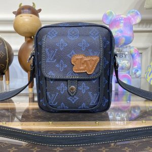 Replica Louis Vuitton M81854 LV Christopher Wearable Wallet in Blue Monogram coated canvas