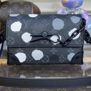 Replica Louis Vuitton M81935 LV x YK Steamer wearable wallet in Monogram Eclipse coated canvas with 3D Painted Dots print