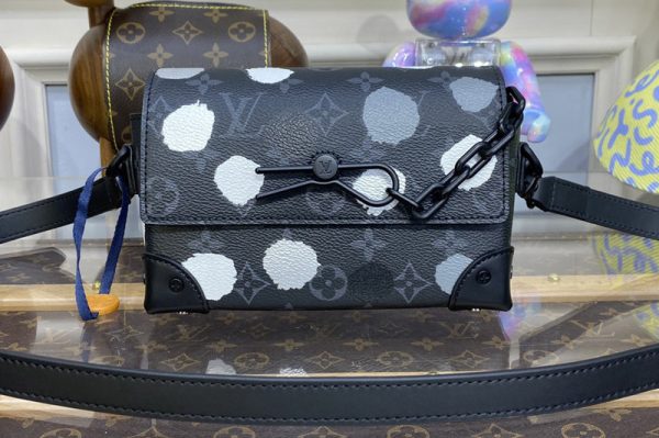 Replica Louis Vuitton M81935 LV x YK Steamer wearable wallet in Monogram Eclipse coated canvas with 3D Painted Dots print