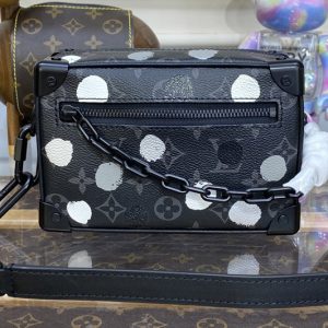 Replica Louis Vuitton M81936 LV x YK Mini Soft Trunk Bag in Monogram Eclipse coated canvas with 3D Painted Dots print