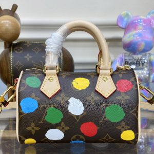 Replica Louis Vuitton M81979 LV LVxYK Nano Speedy Bag in Monogram coated canvas with 3D Painted Dots print