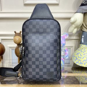 Replica Louis Vuitton N45302 LV Avenue Sling Bag in Damier Graphite coated canvas