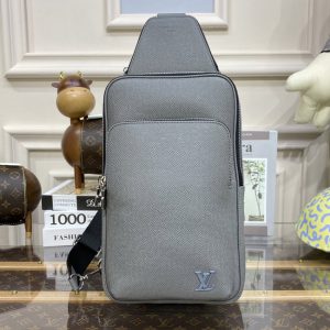 Replica Louis Vuitton N46345 LV Avenue Sling Bag in Gray Taiga leather