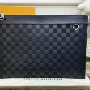 Replica Louis Vuitton N60191 LV Discovery Pochette in Damier Infini Onyx Silver leather